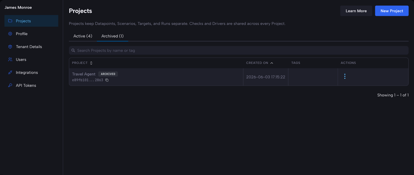 The Archived tab