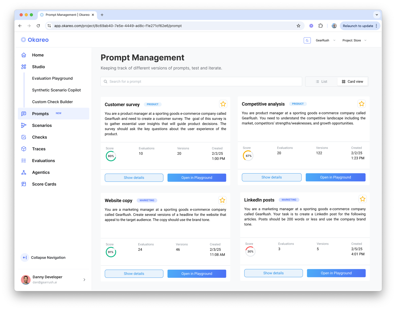 Okareo Prompt Management Overview