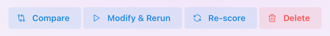 Run header actions on a finished run, including the Re-score button